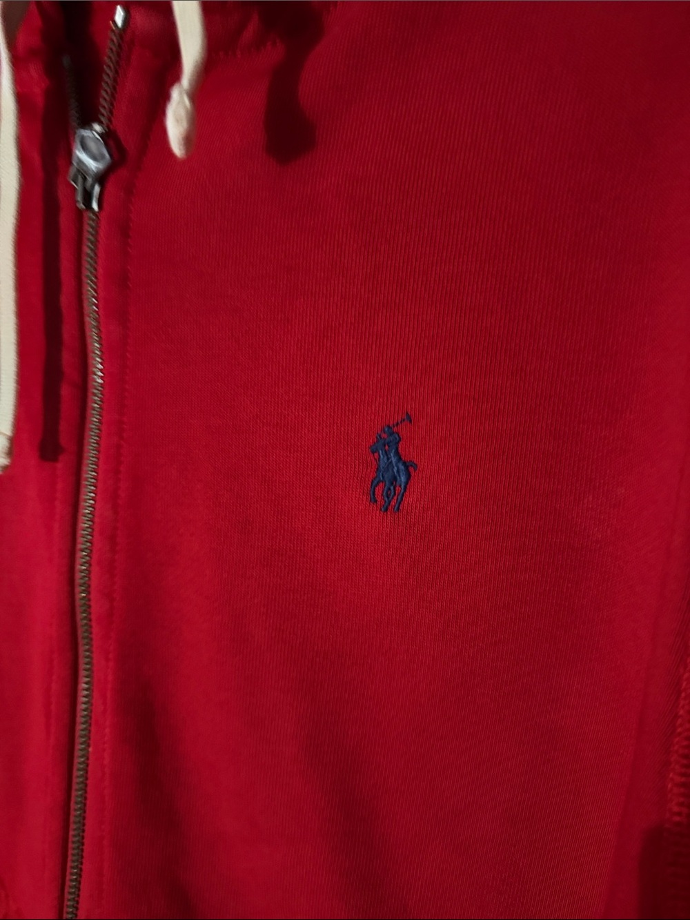 Polo by Ralph Lauren Red Full-Zip Sweatshirt with Navy Pony